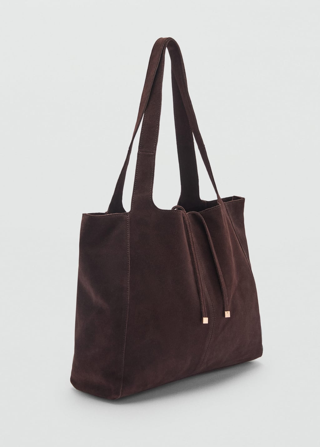 Mango Sac Fourre-tout Suède Chocolat - Femme - Taille Unique -