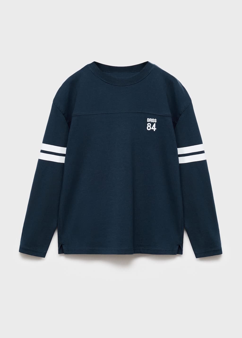 Mango Embroidered Printed T-shirt Navy In Blue