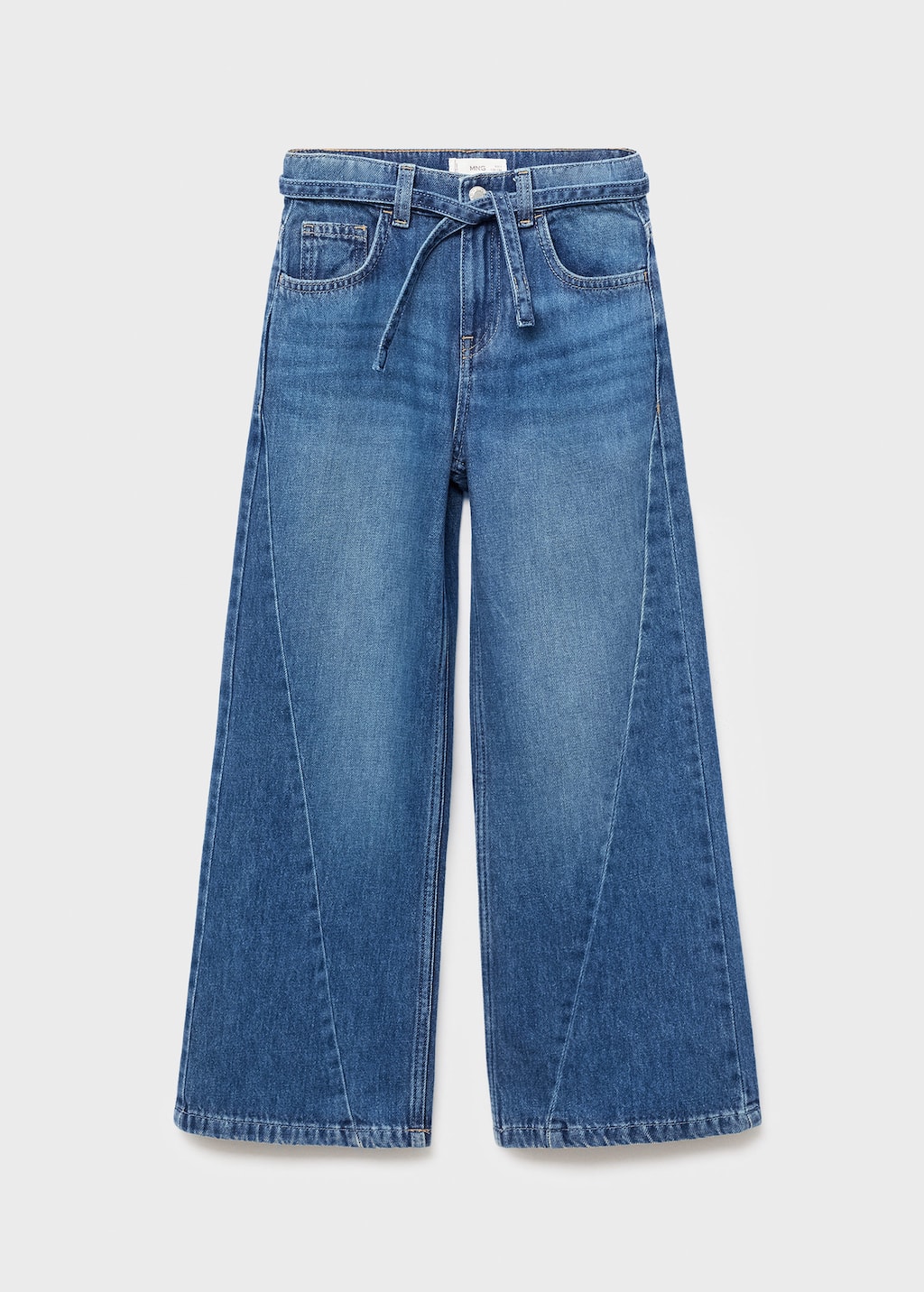 Mango Culotte Jeans With Seam Detail Dark Blue In Blue