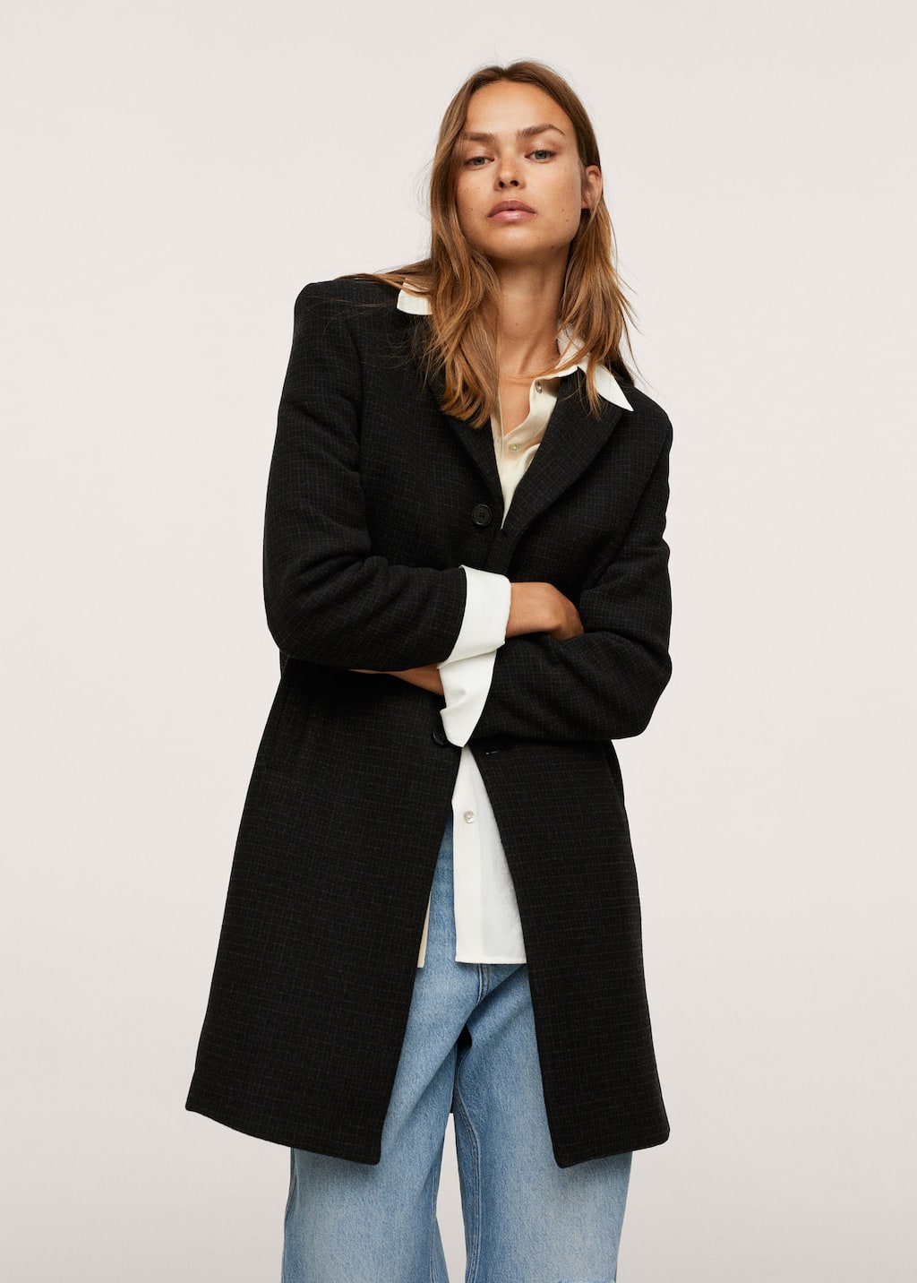 Mango Checked woolblend coat 17085758 99