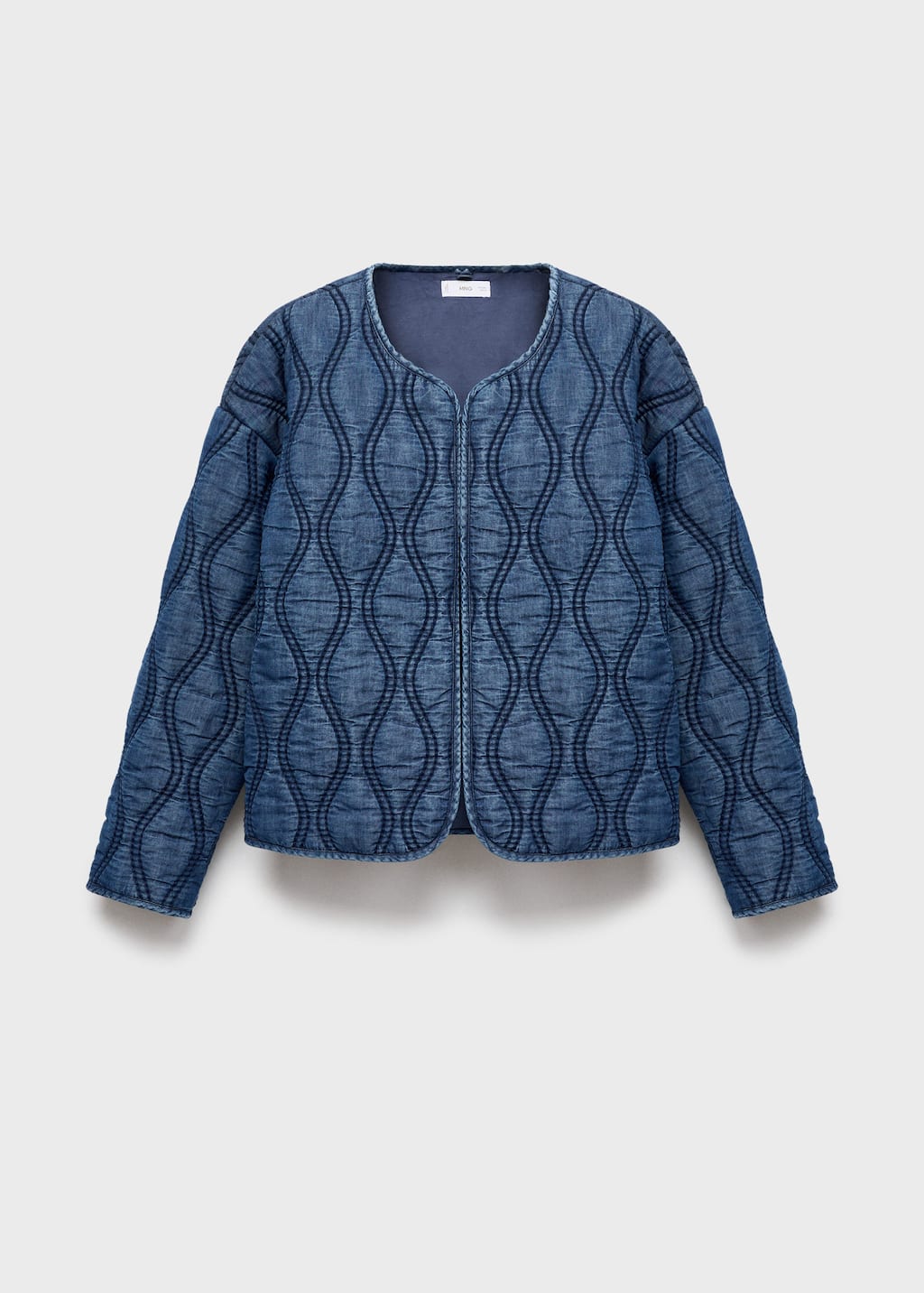 Mango Teen Padded Denim Liner Jacket In Blue