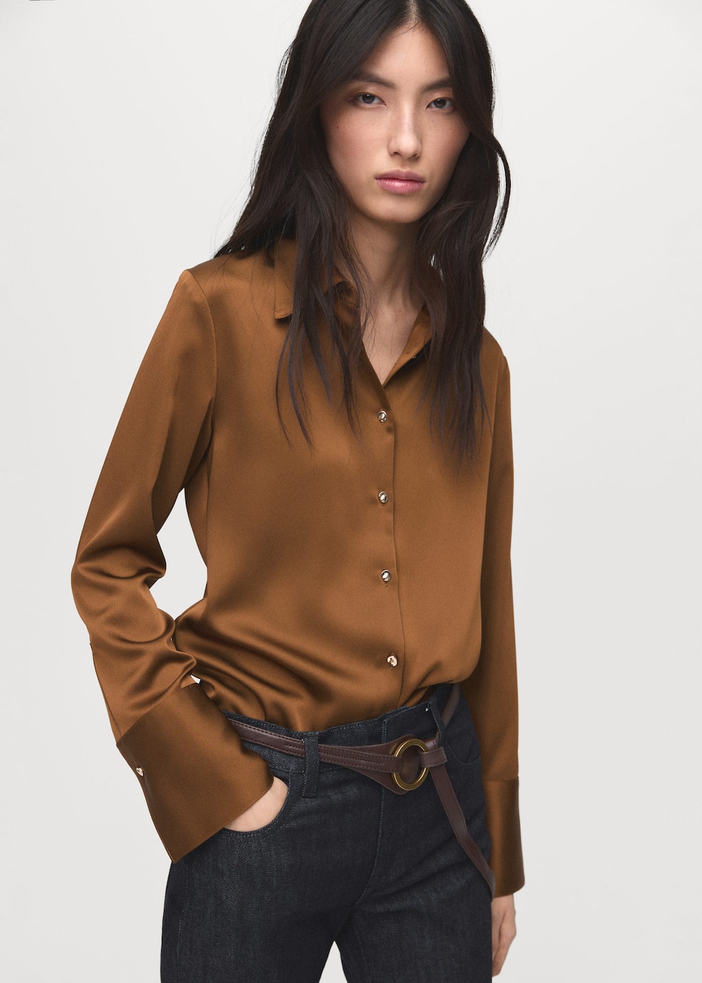 Satin finish flowy shirt