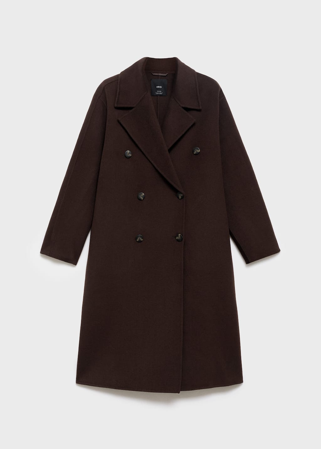 Mango Handmade Oversized Wool Coat Chocolate In Brown