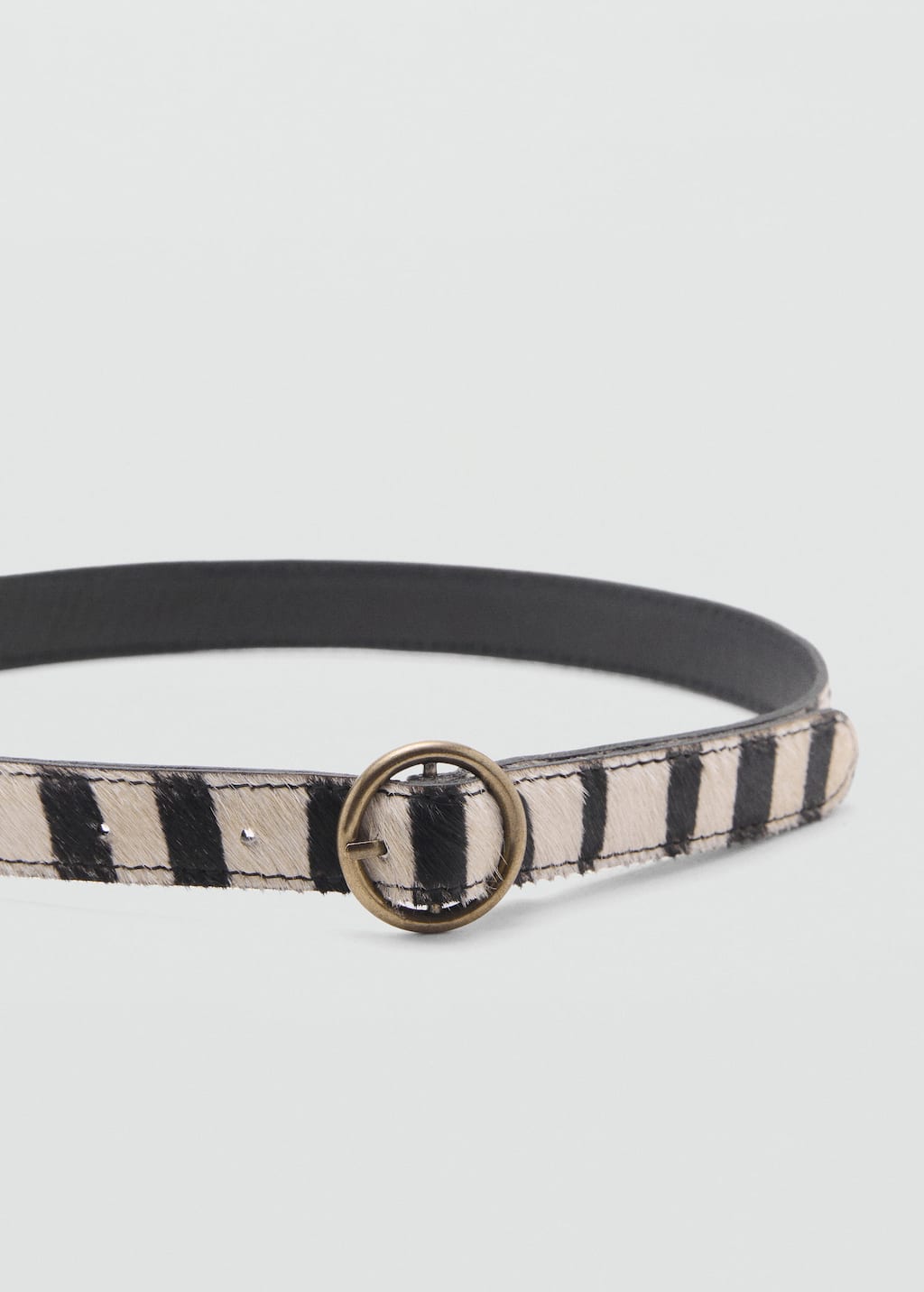 Mango Kids' Animal Print Leather Belt Sand In Neutral
