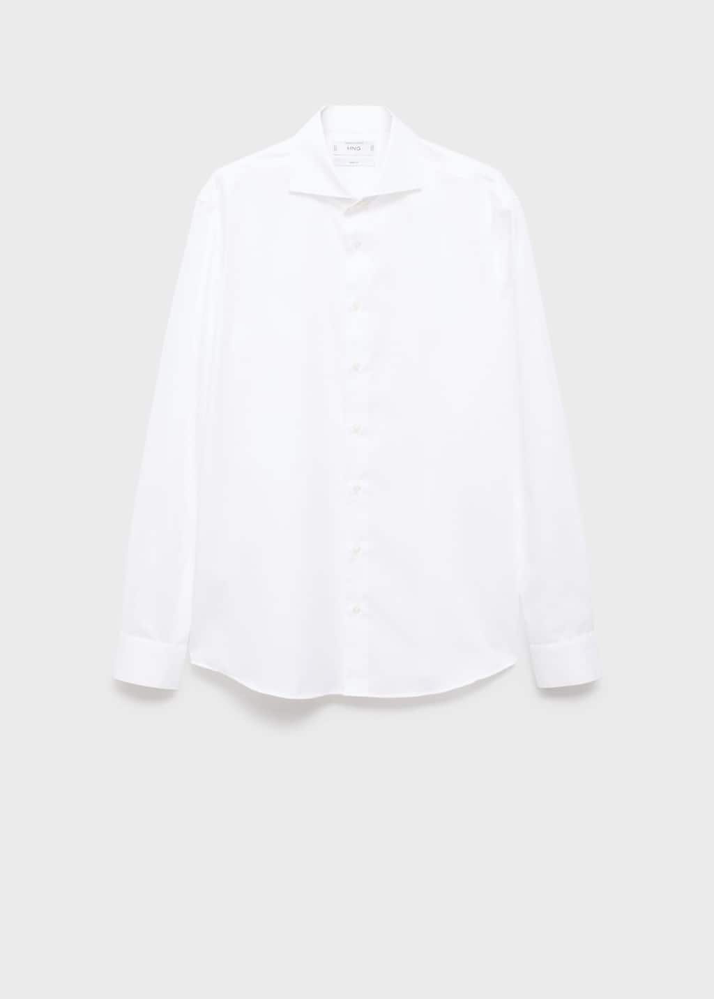 Mango Man Slim Fit 100% Cotton Shirt White In White