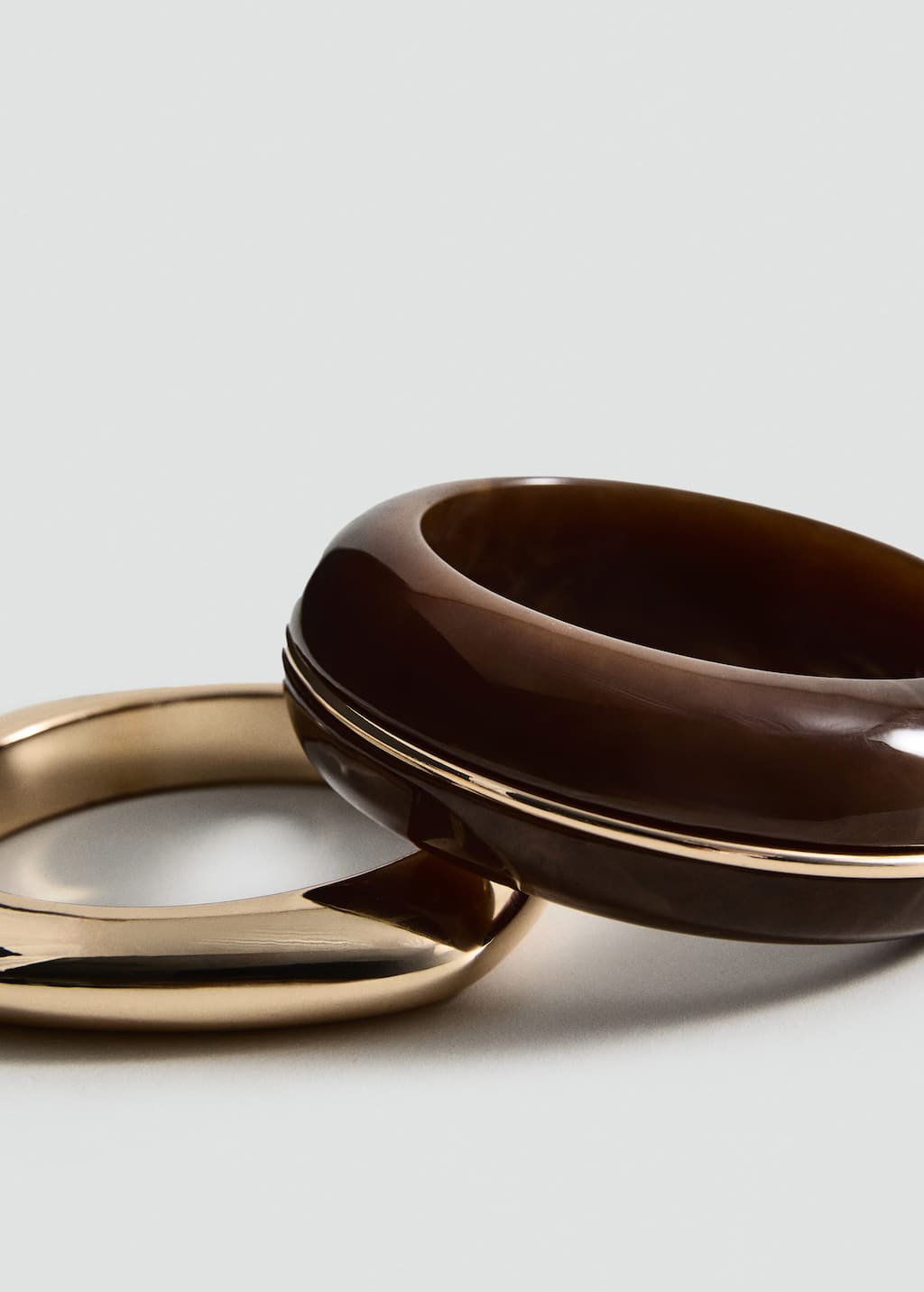 Mango Pack Of 2 Rigid Bracelets Gold In Gold