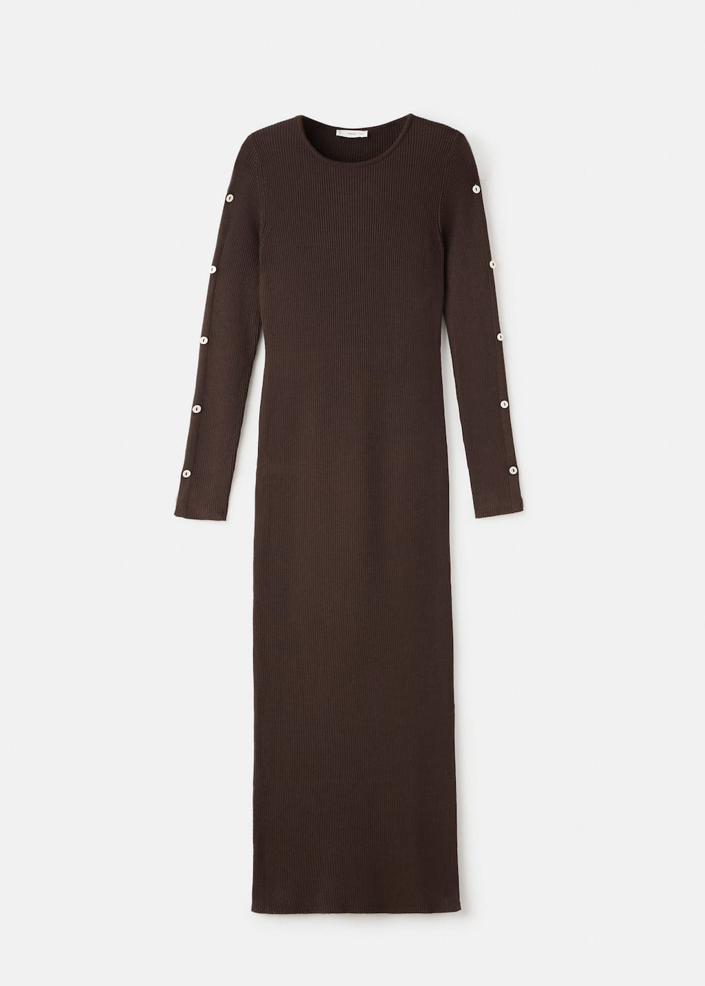 Mango Teen Long Buttoned Dress In Brown