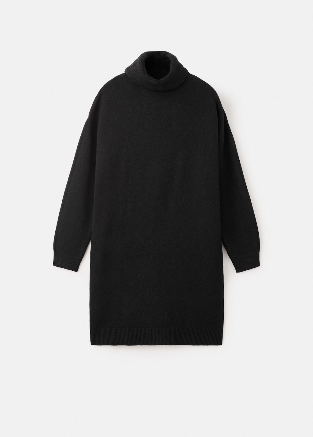 Mango Teen Turtle Neck Knit Dress Black