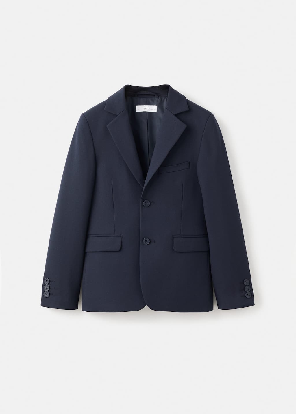 Mango Essential Cotton-blend Blazer Dark Navy In Blue