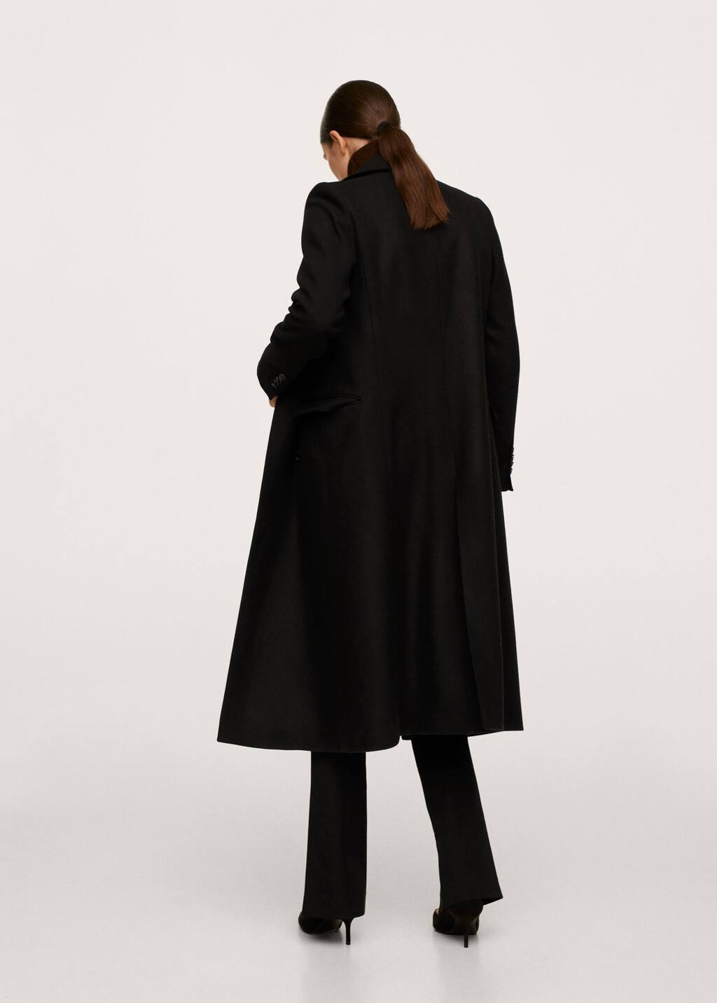 full length black wool coat