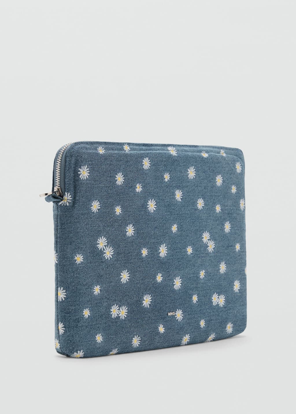 Flower-embroidered denim case dark blue - Woman - One size - MANGO