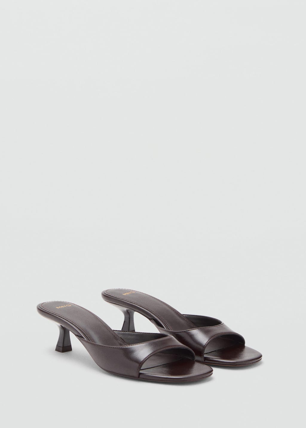 Mango Kitten Heel Sandals Chocolate In Brown