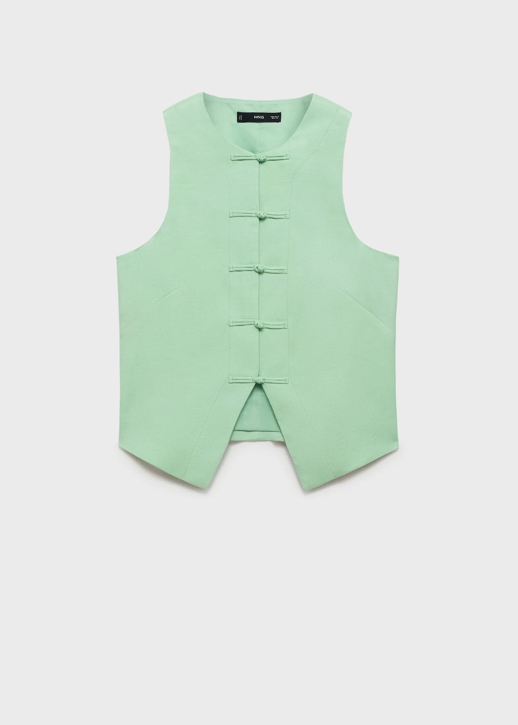 Mango Linen-blend Suit Waistcoat Pastel Green In Green
