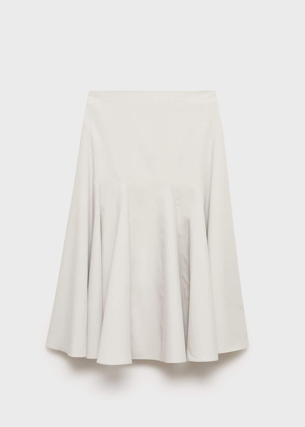 Mango Cotton Mix Pleated Midi Skirt
