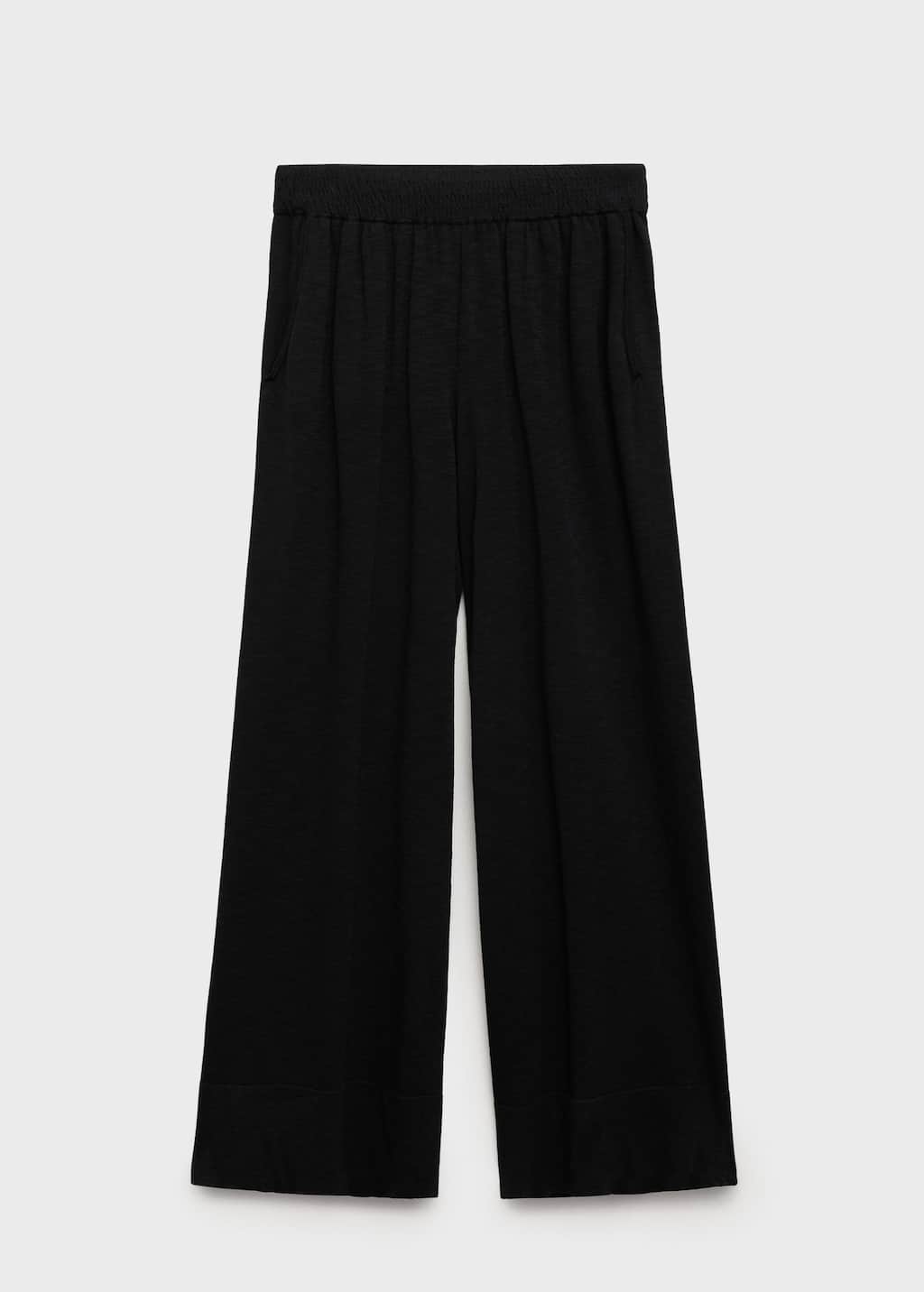 Mango Fine-knit Straight-fit Trousers Black
