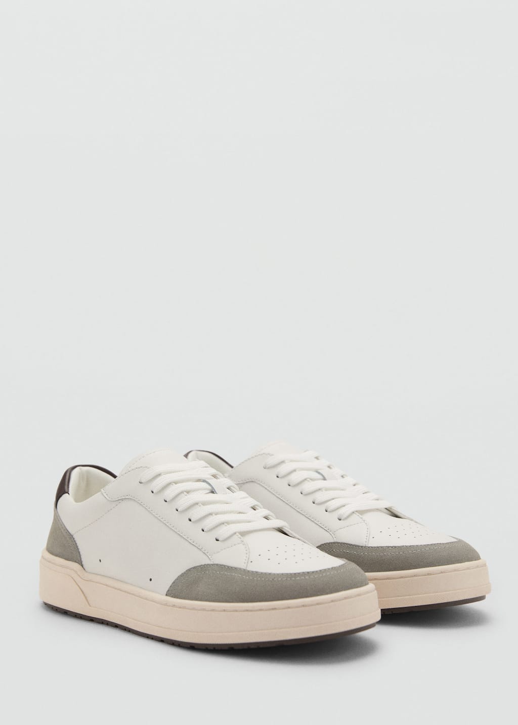 Mango Man Tennis Combinées Cuir Blanc - Homme - 42 -
