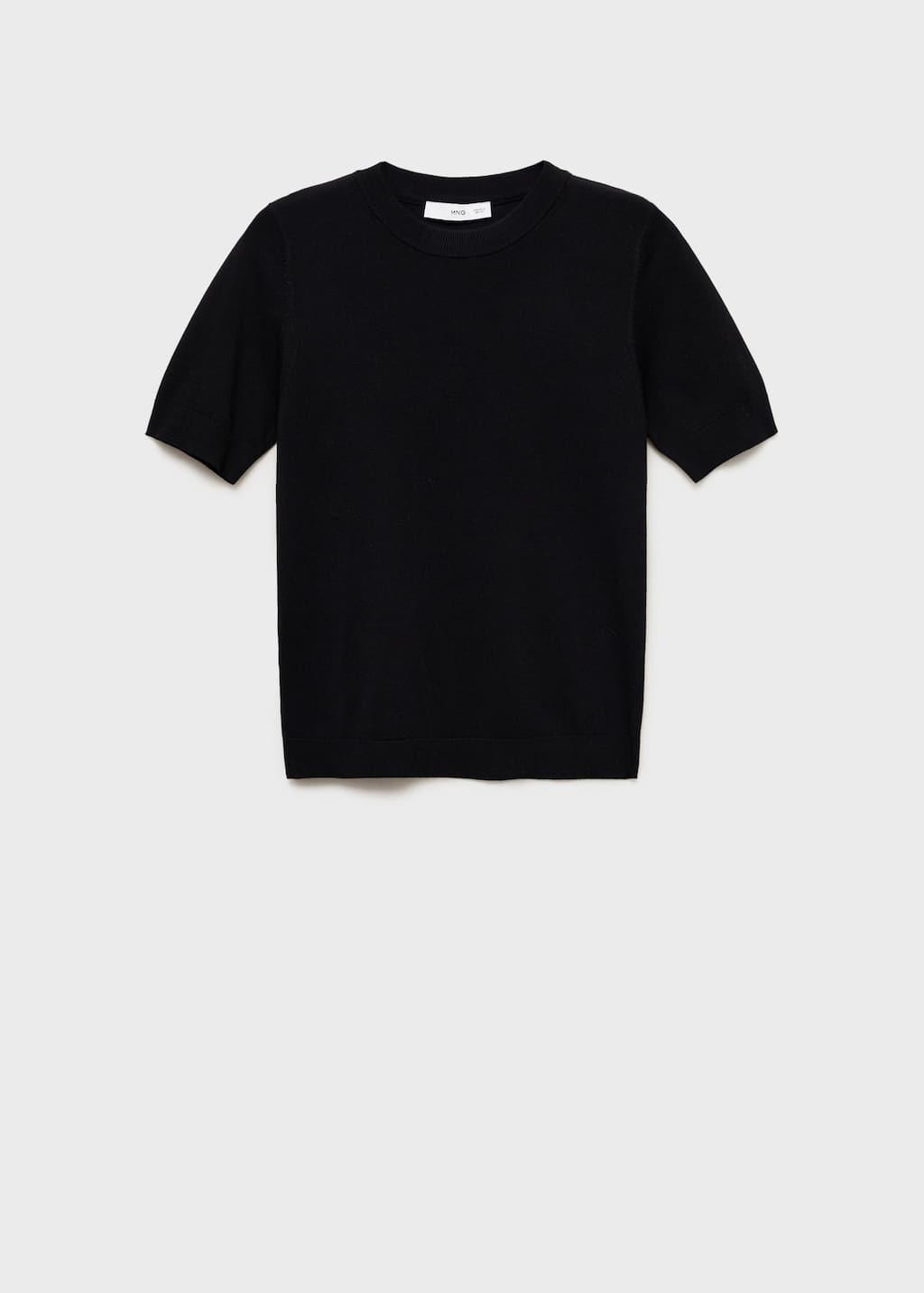 Mango Short-sleeved Fine-knit Sweater Black