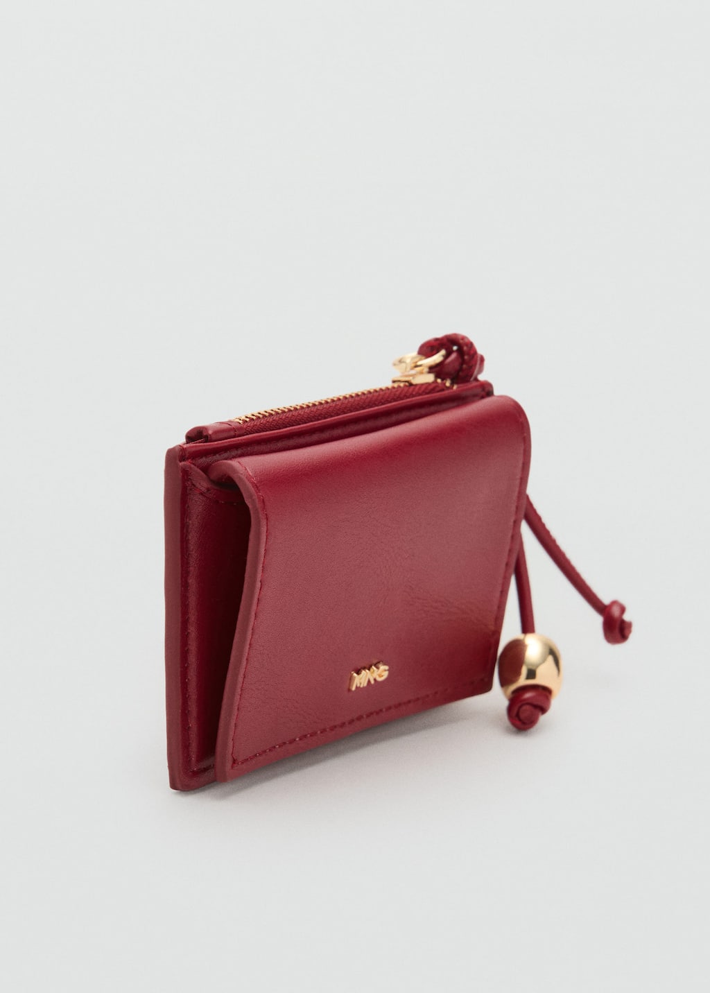 Mango Mini Porte-monnaie À Perles Bordeaux - Femme - Taille Unique -