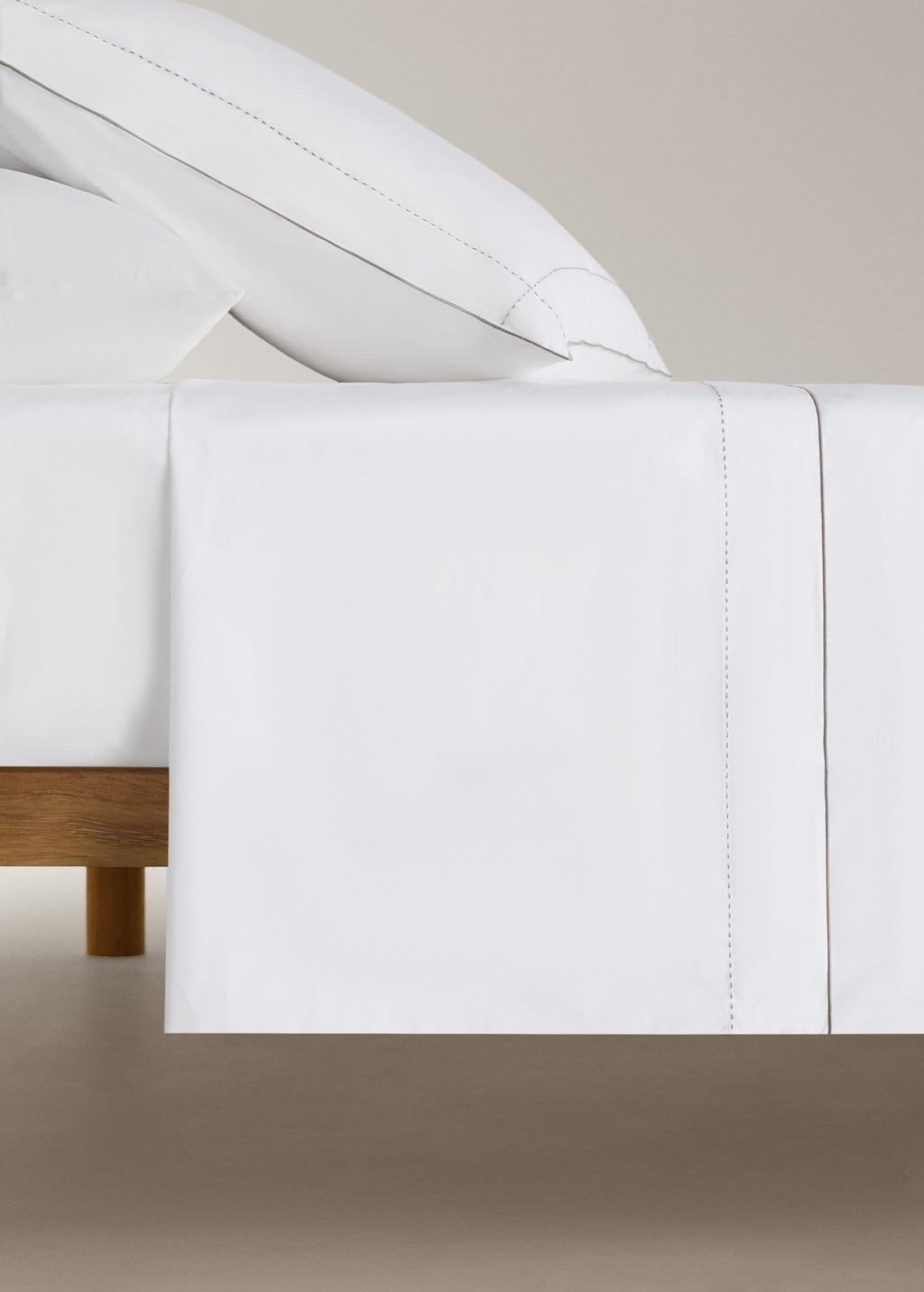 Mango Home Drap Plat En Coton Percale 200 Fils Pour Lit 90 Cm Blanc - Home - Lit 90 Cm - In White
