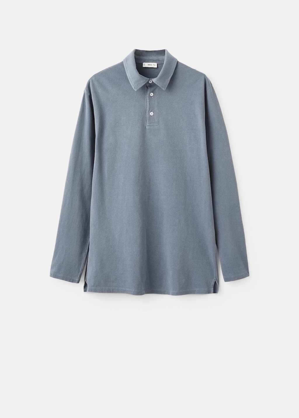 Mango Teen Cotton Basic Polo Shirt Blue