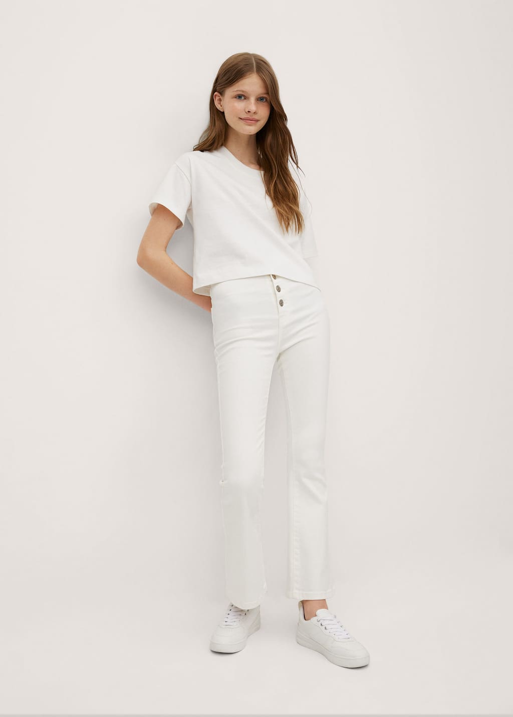 Buttons flare jeans - Teenage girl | Mango Teen Netherlands