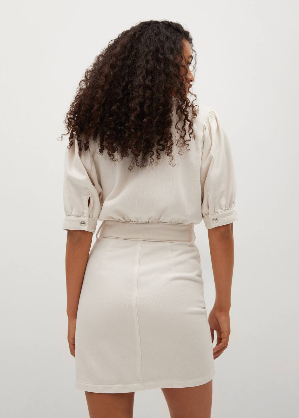 Denim jurk met knopen - Dames | Mango Nederland