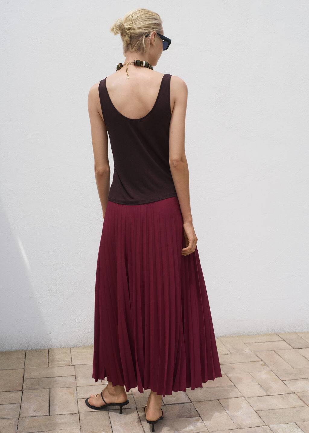 Long pleated skirt