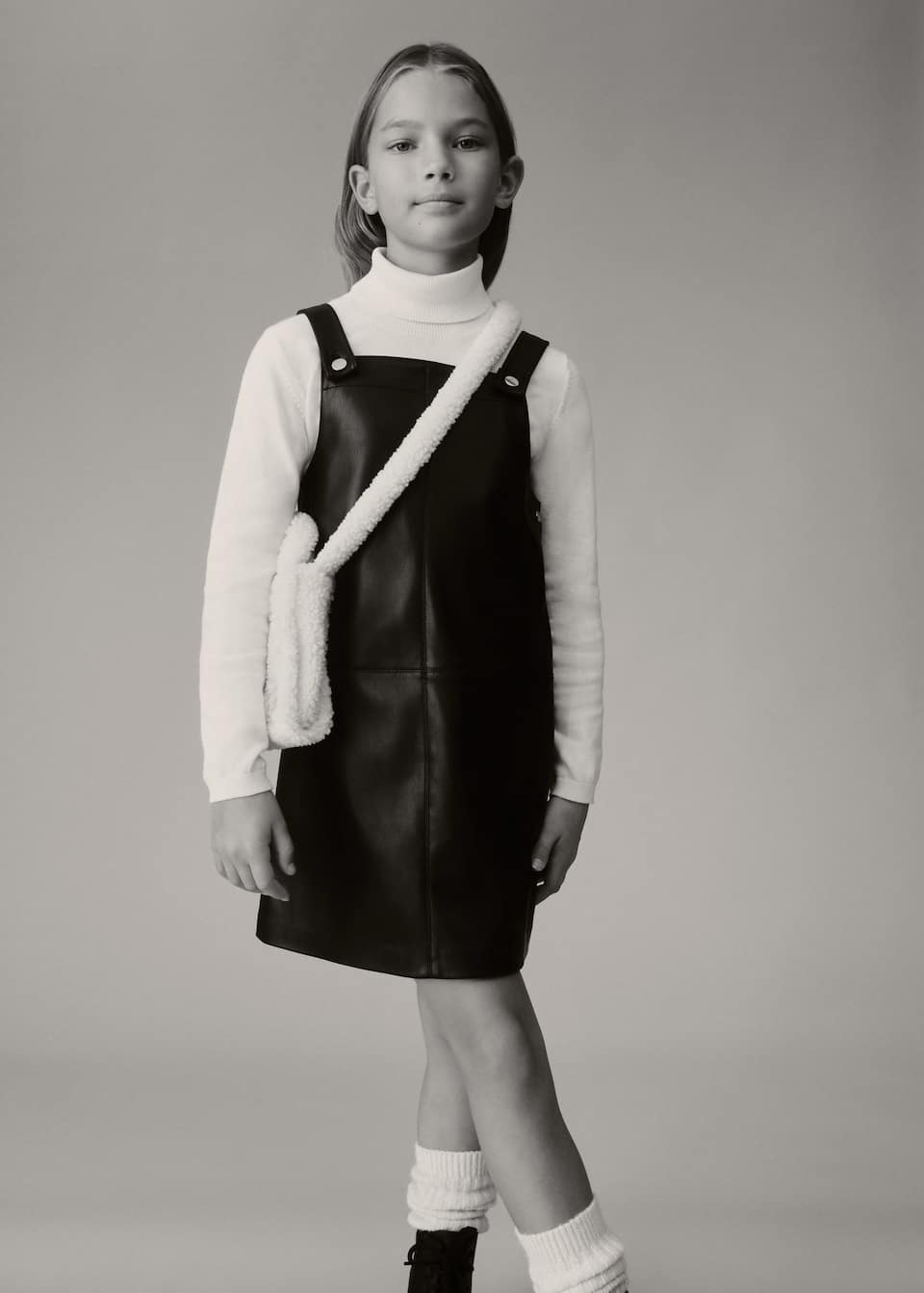 Faux Leather Pinafore Dress Woman Mango Hungary Faux Leather Pinafore Dress Woman Mango Hungary