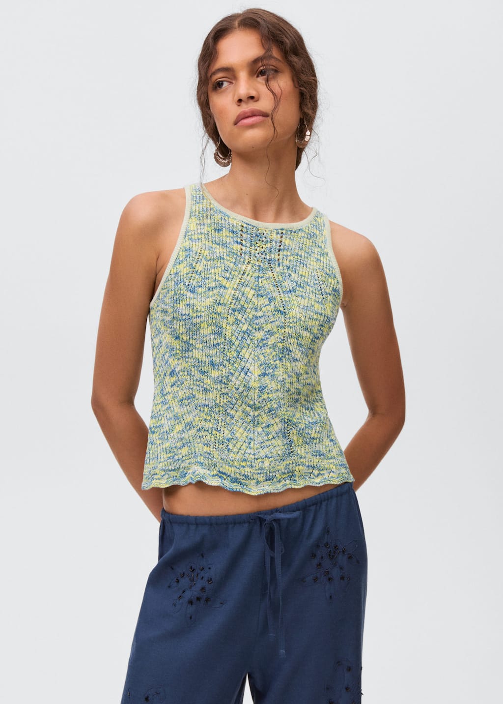 Multicoloured knitted top