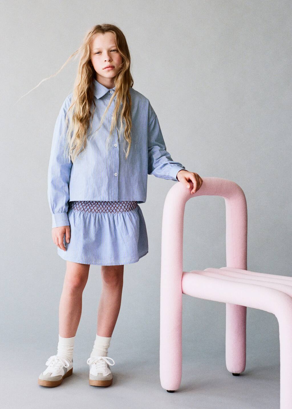 Striped cotton skirt