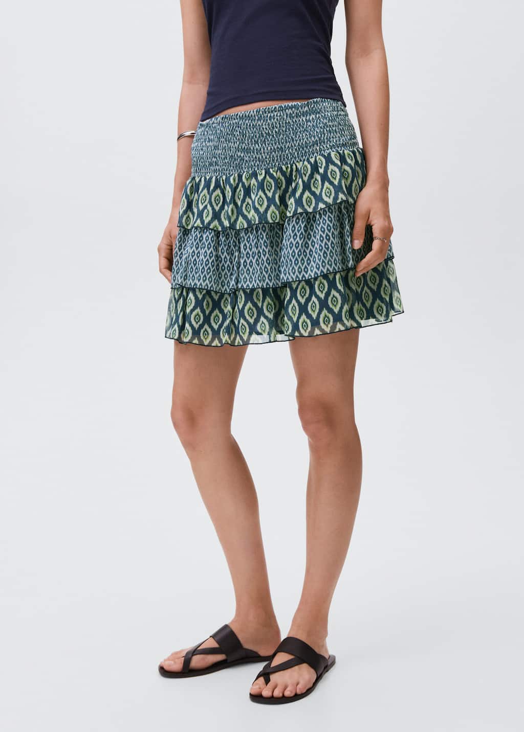 Printed ruffle skirt