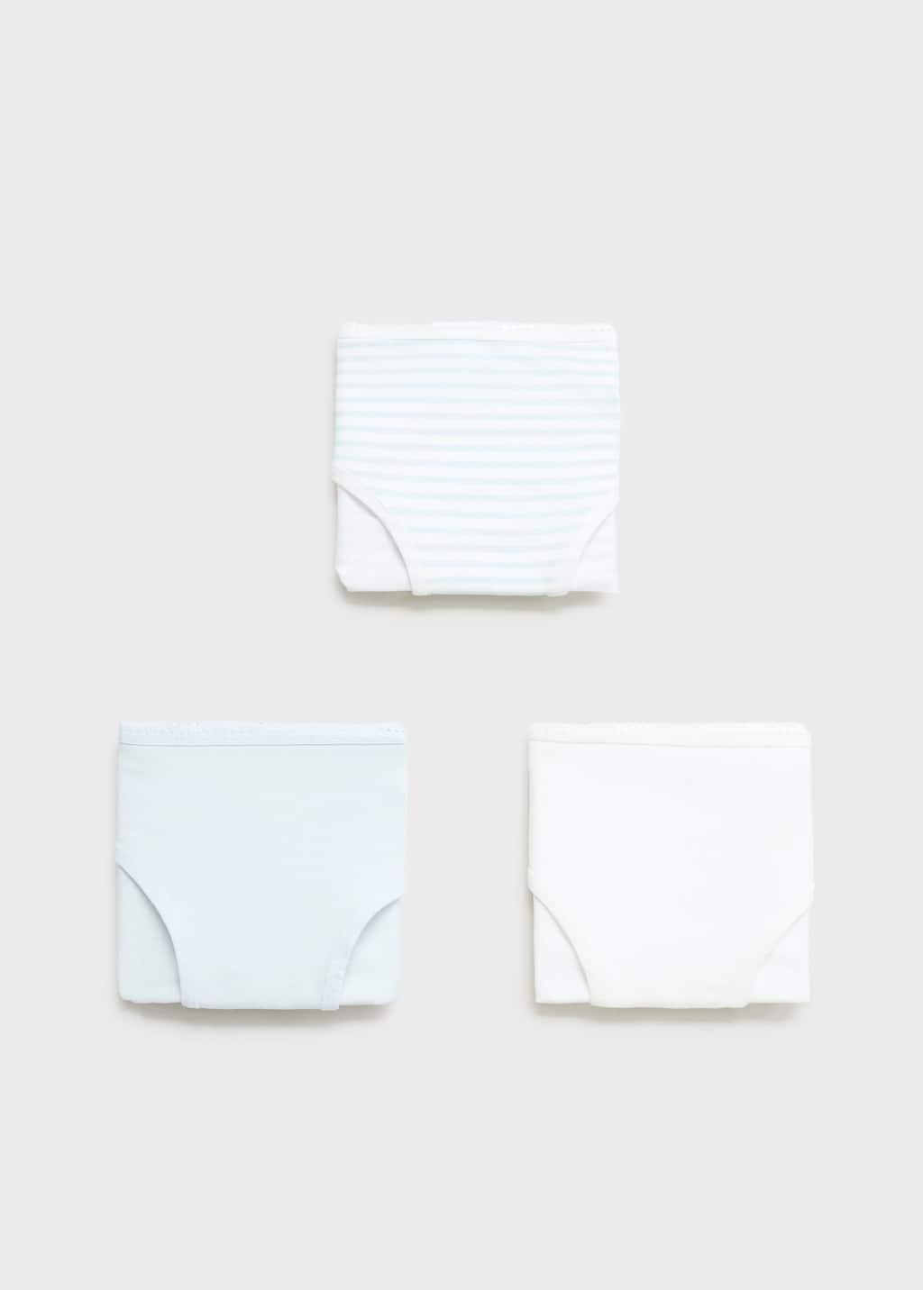 Mango Kids' 3 Pack Cotton Panties Pink In Blue