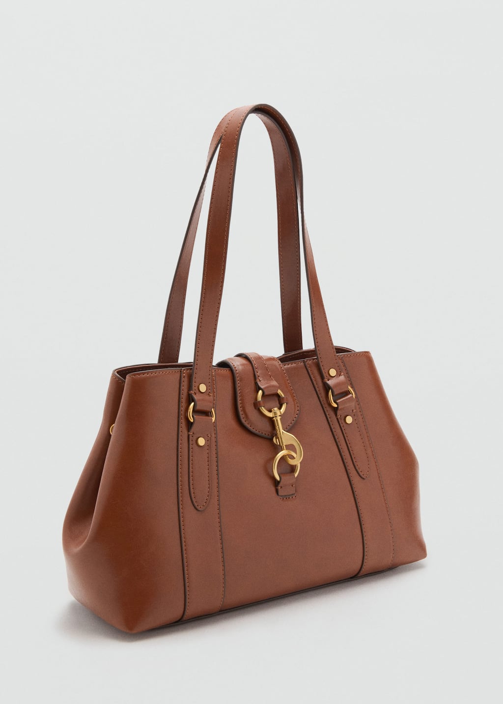 Mango Grand Sac Porté Épaule Mousqueton Marron Moyen - Femme - Taille Unique -  In Brown