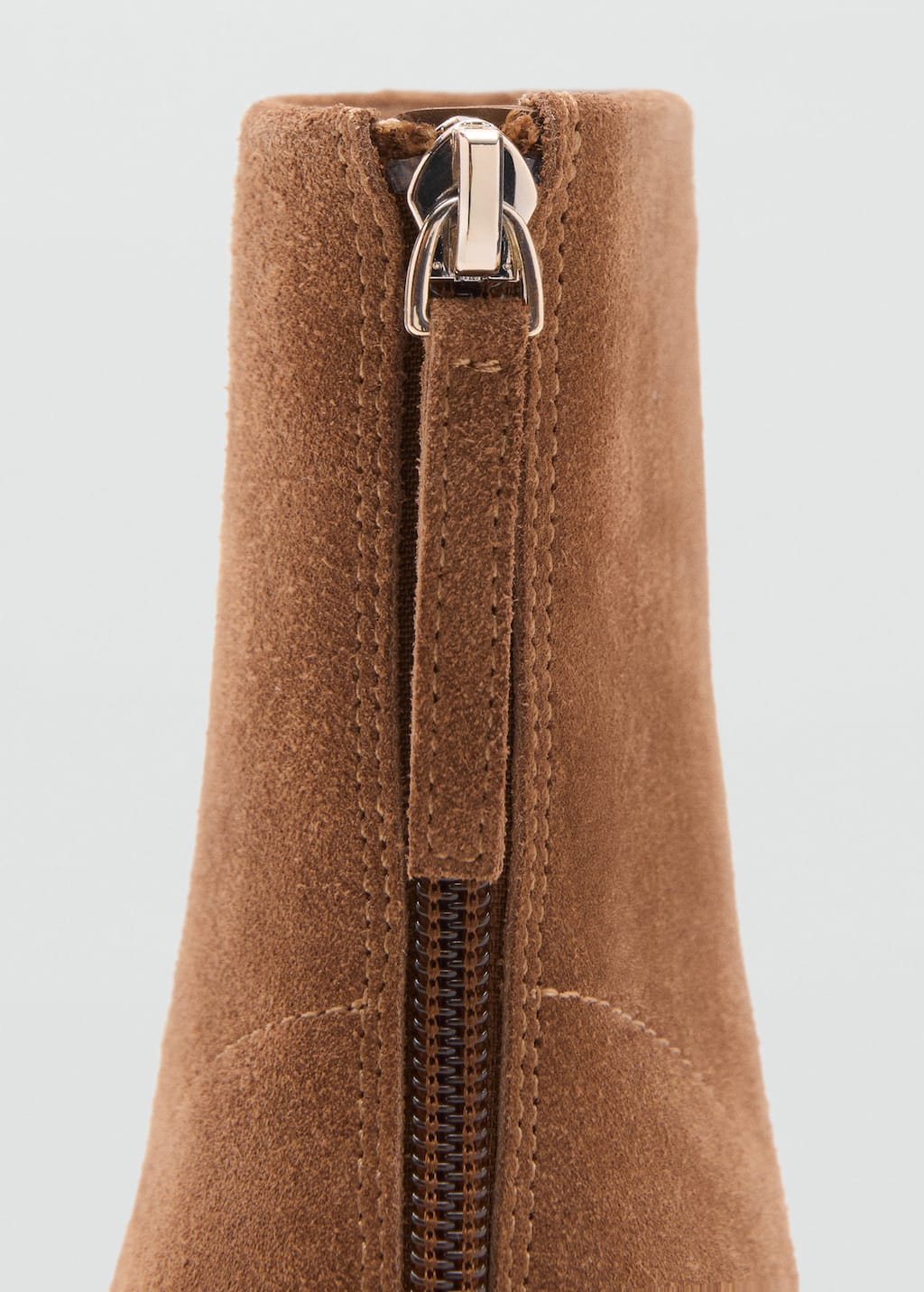 Suede leather ankle boots with block heel
