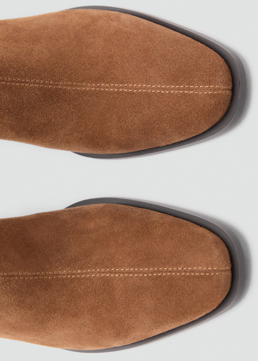 Suede leather ankle boots with block heel