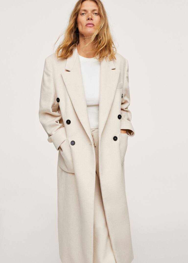 Doublebreasted coat Women Mango USA