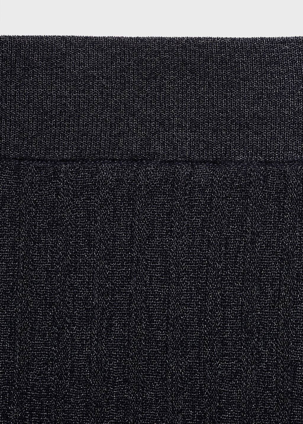 Lurex knitted pleated skirt