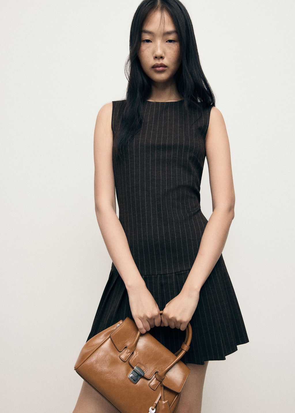 Pleated short dress