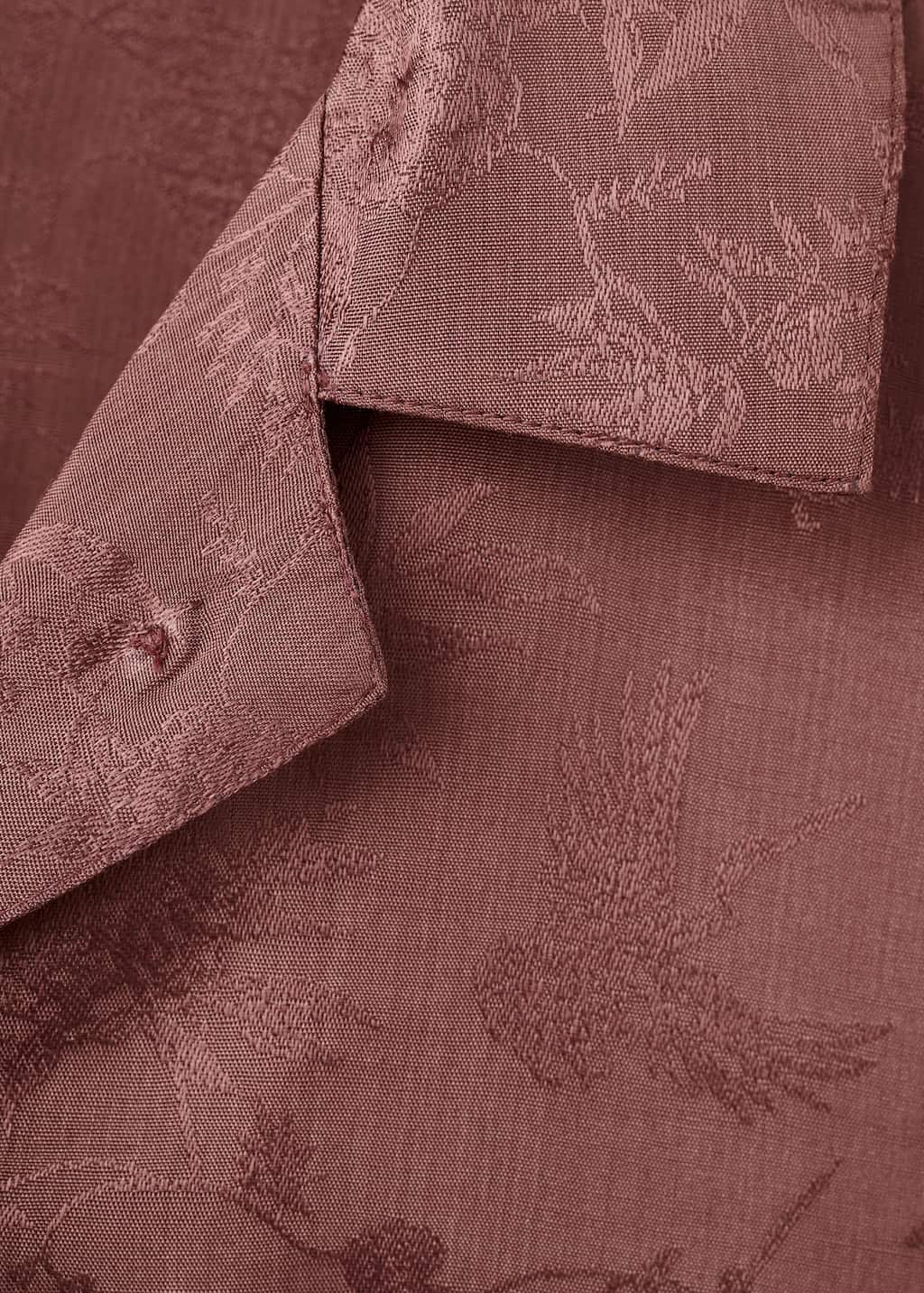 Jacquard satin pajama shirt