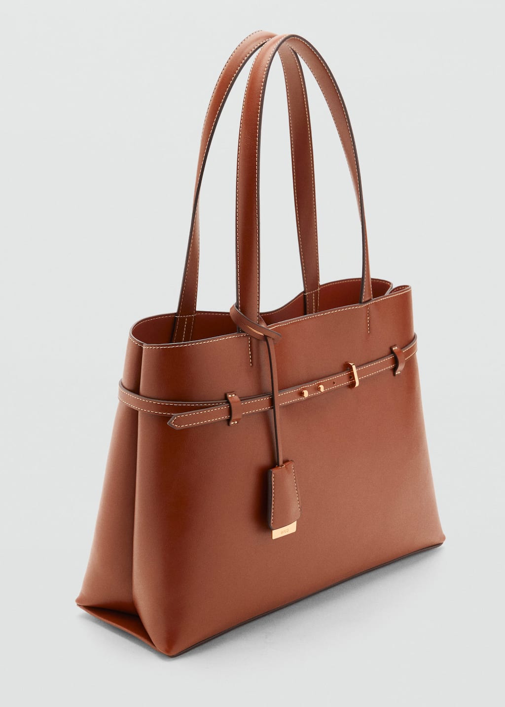 Mango Sac Cabas À Breloque Marron Moyen - Femme - Taille Unique - In Brown