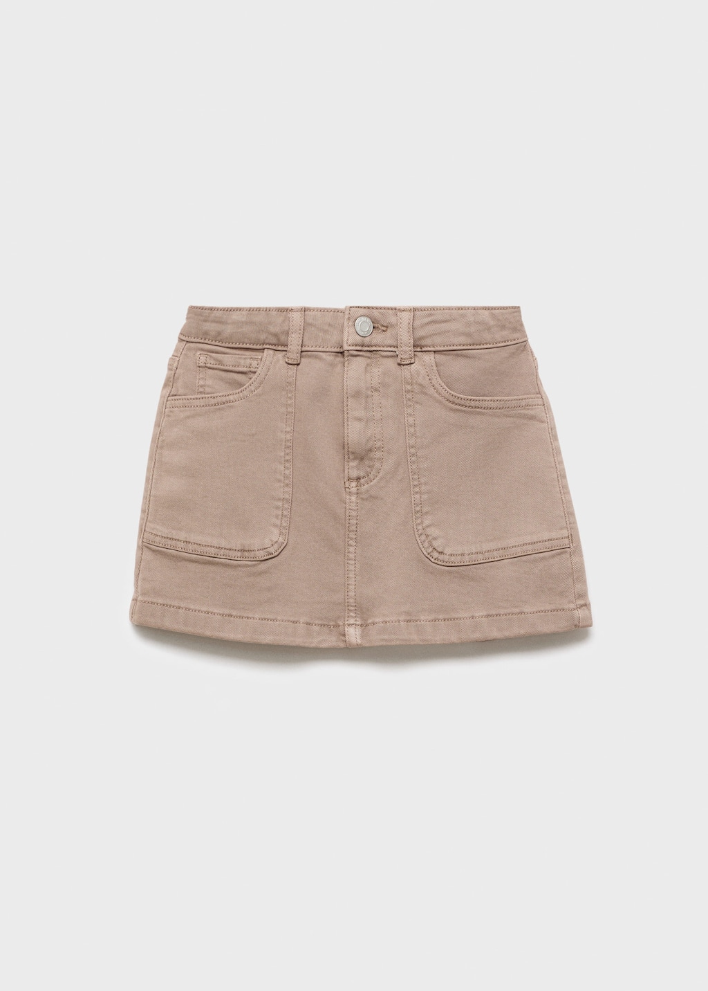 Mango Denim Cotton Skirt In Neutral