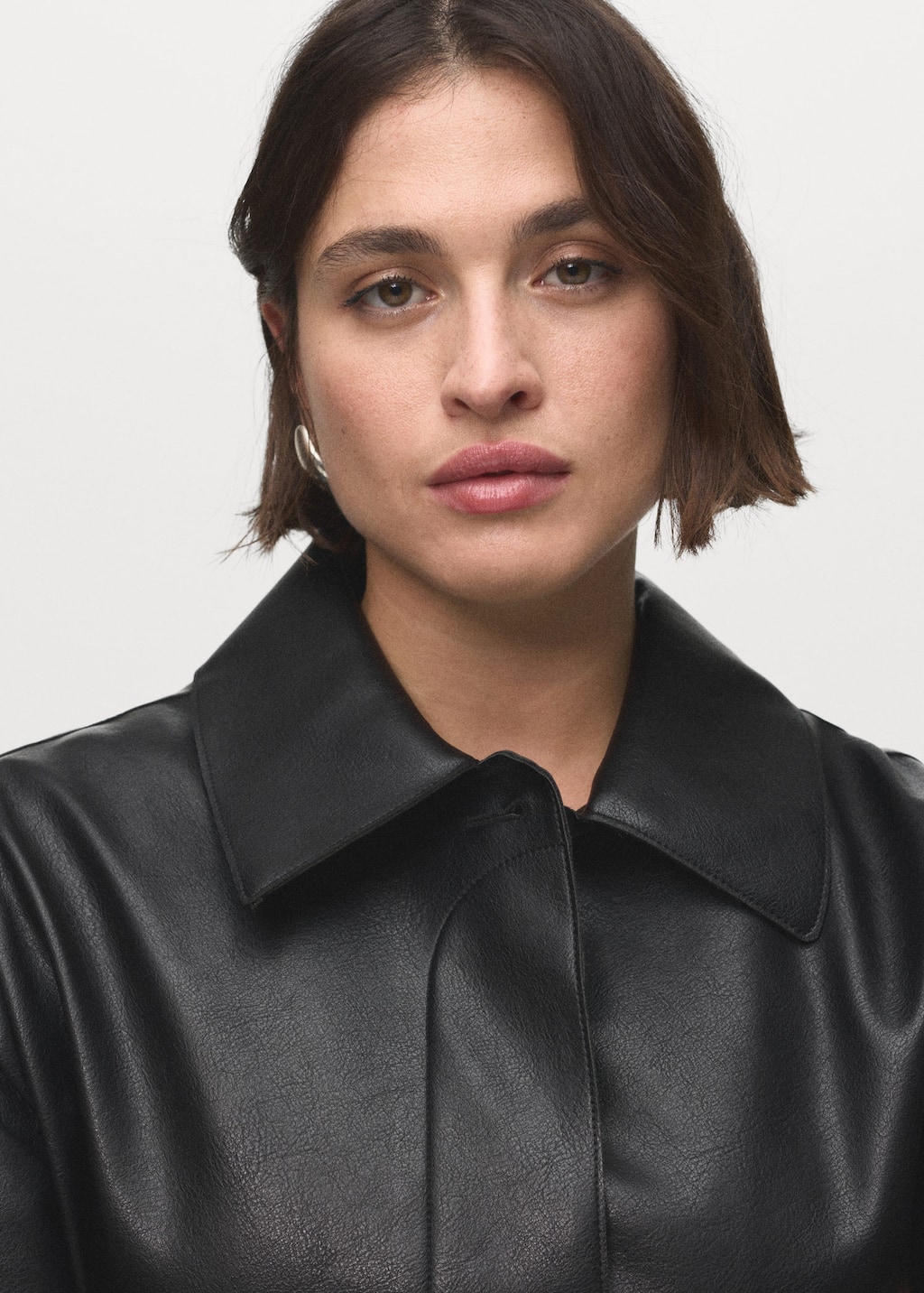 Leather-effect jacket with pockets