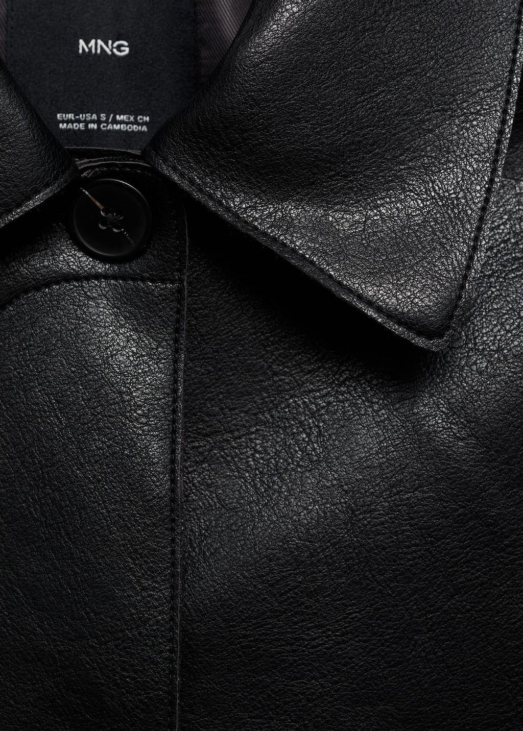 Leather-effect jacket with pockets