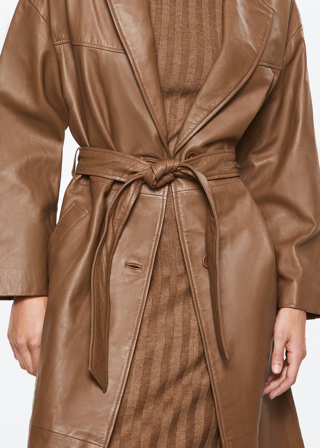 mango leather trench