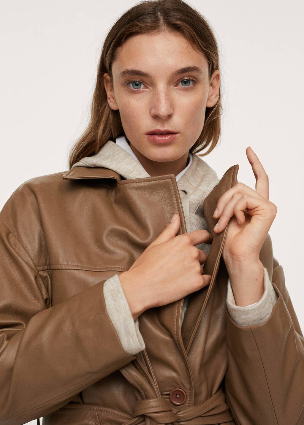 Mango 100 leather trench coat 17094763 09