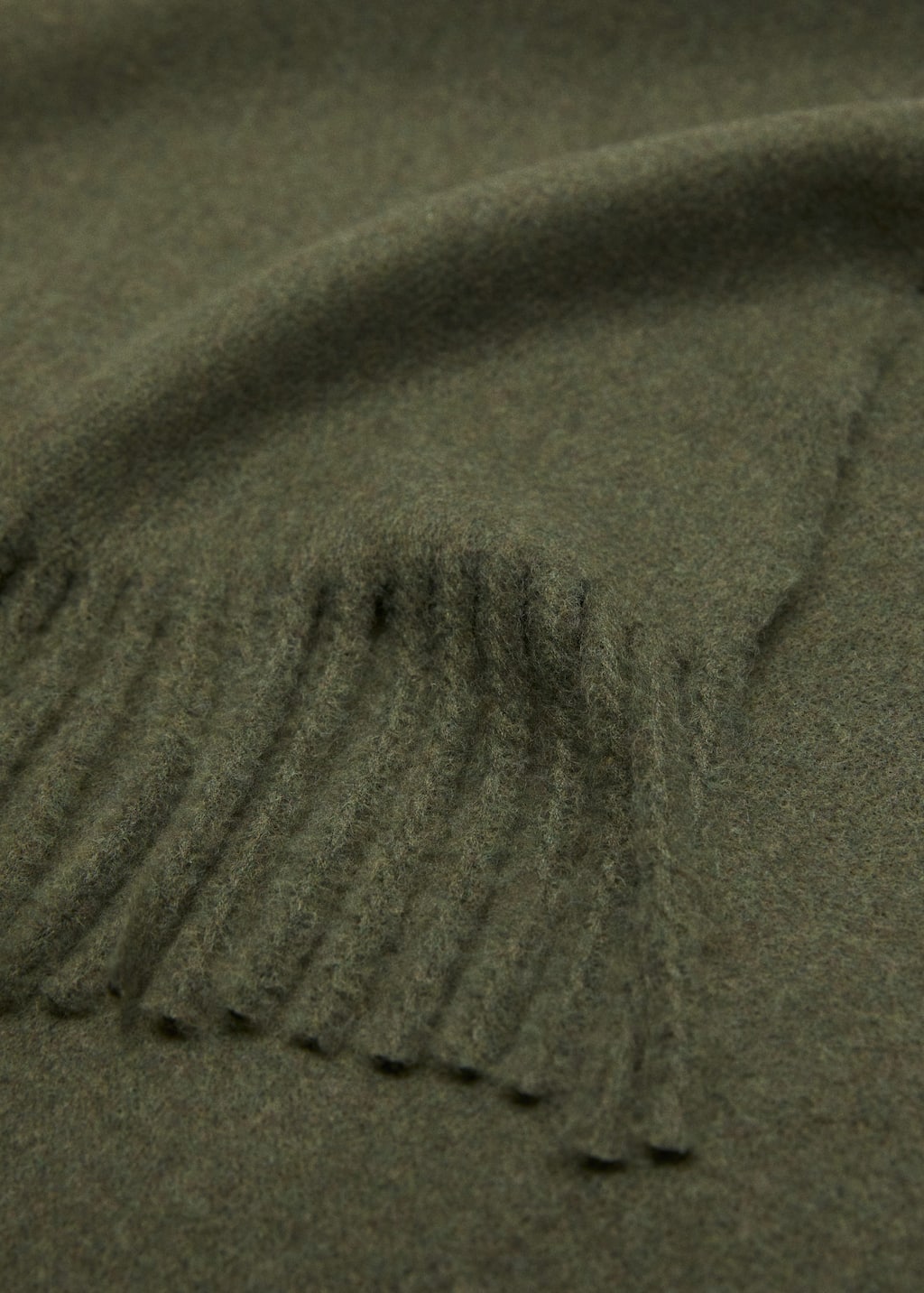 Mango Écharpe À Franges Vert Moyen - Femme - Taille Unique -