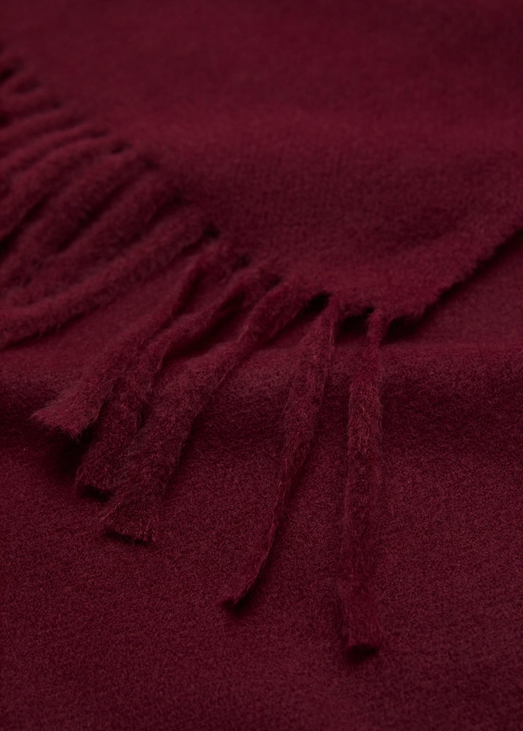Mango Écharpe À Franges Bordeaux - Femme - Taille Unique - In Burgundy