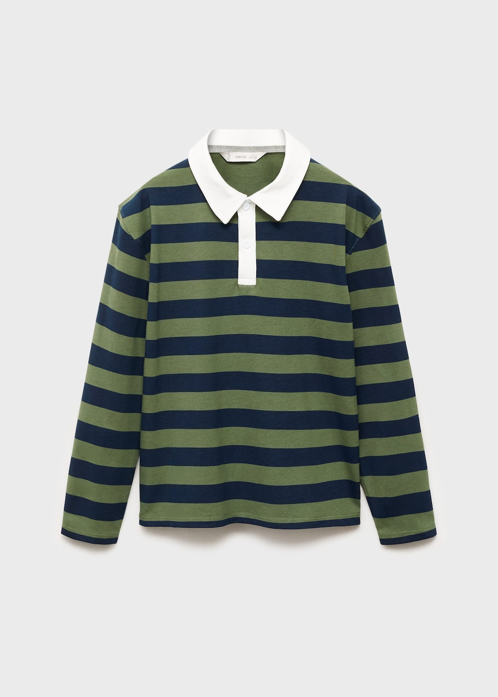 Mango Polo Coton À Rayures Vert - Enfants - 11-12 Ans - Kids In Green