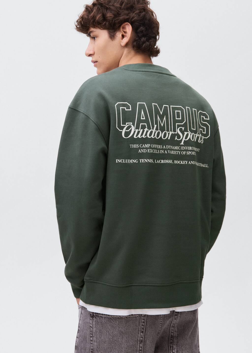Printed embroidered sweatshirt