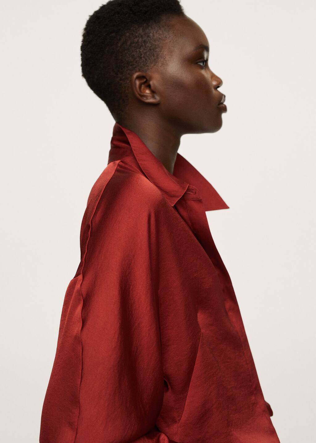 camisas mujer violeta mango